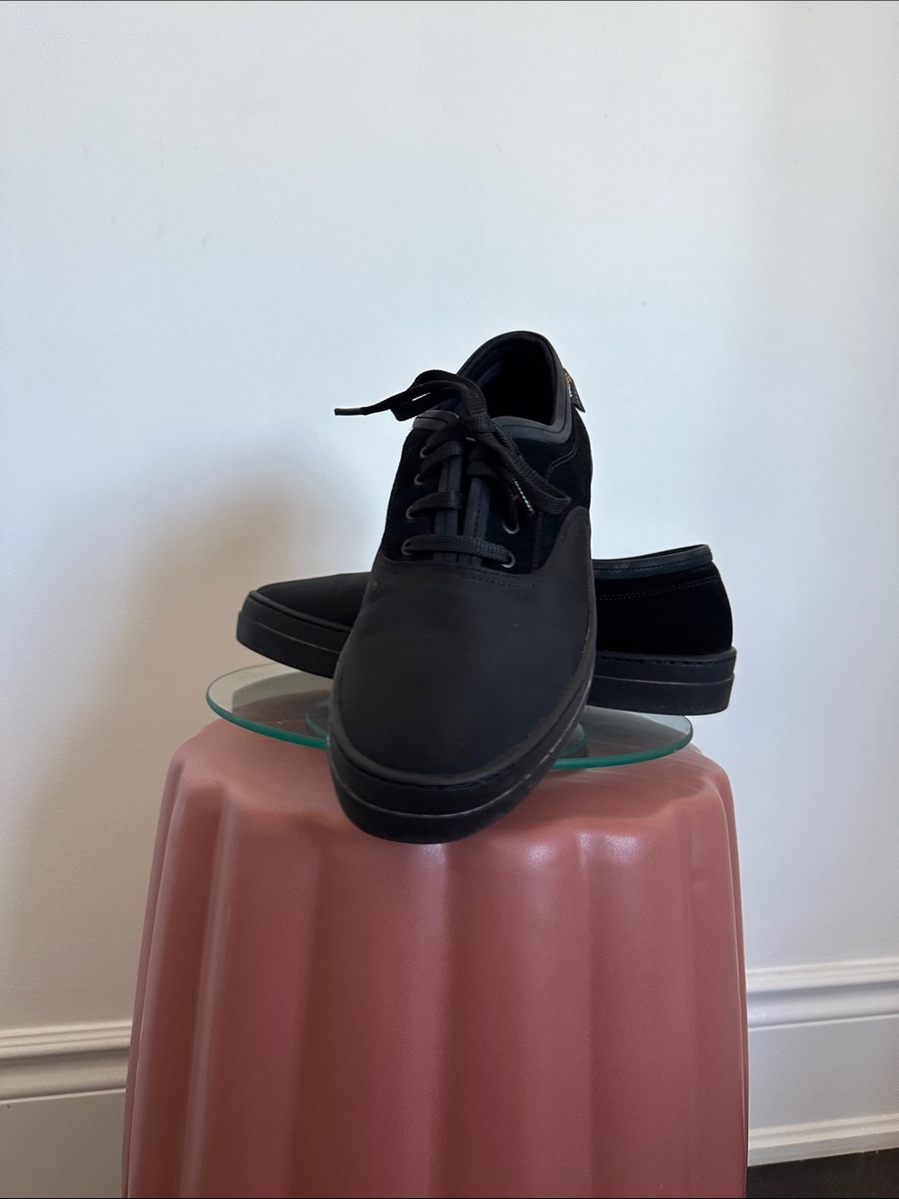 ALDO Cordura Fabric Mens suede & canvas rubber sole all Black Sneakers US 8 - Picture 12 of 13